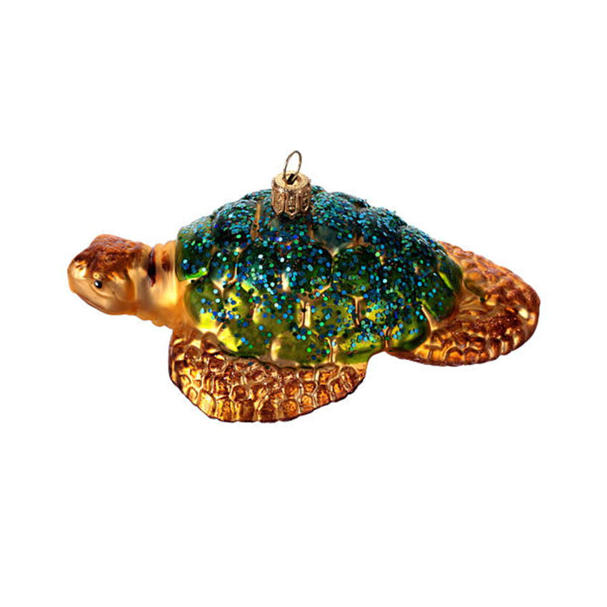 MRS Hand Blown Glass Sea turtle Christmas Ornaments 